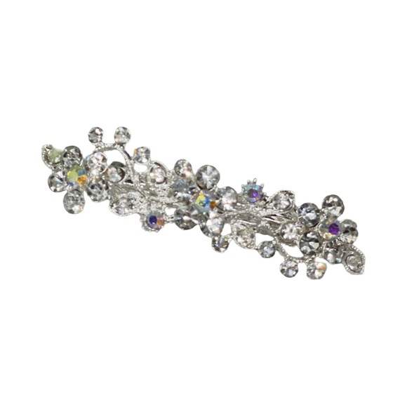 Elegant Silver Crystal Hair Clip - Picture 3 of 3